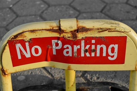 parking, parking lot, protection, sign, danger, warning, safety, street