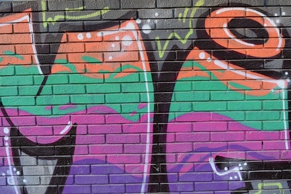 graffiti, tile, wall, pattern, brick, vandalism, urban, design
