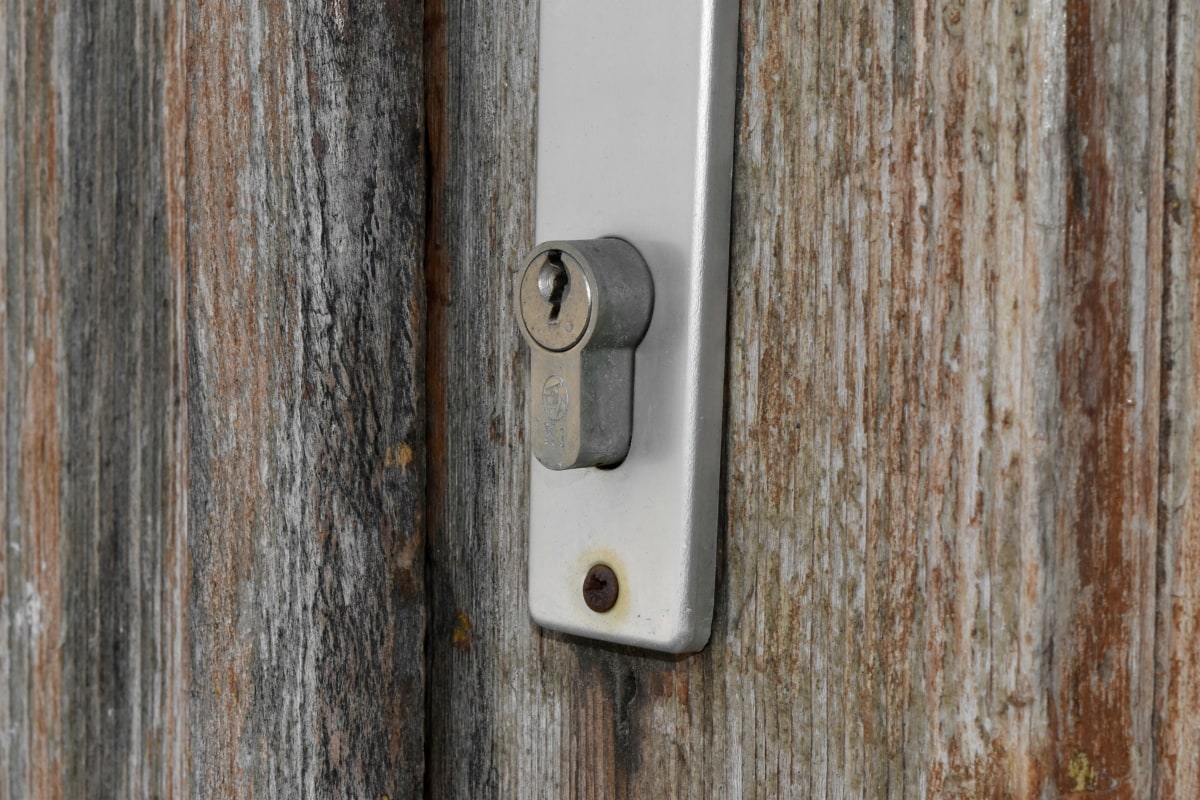 przednie drzwiczki, dziurka od klucza, drewniane, stary, drzwi, drewno, blokada, bezpieczeństwa