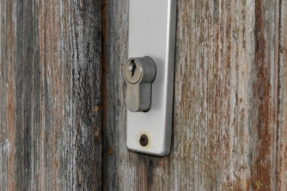 ประตูหน้า, รูกุญแจ, ไม้, เก่า, ประตู, ไม้, ล็อค, รักษาความปลอดภัย