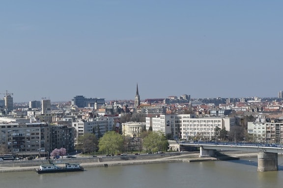 panorama, Serbien, turistattraktion, arkitektur, vid vattnet, floden, Skapa, stadsbild
