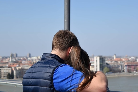boyfriend, girlfriend, happiness, hug, hugging, love, city, people