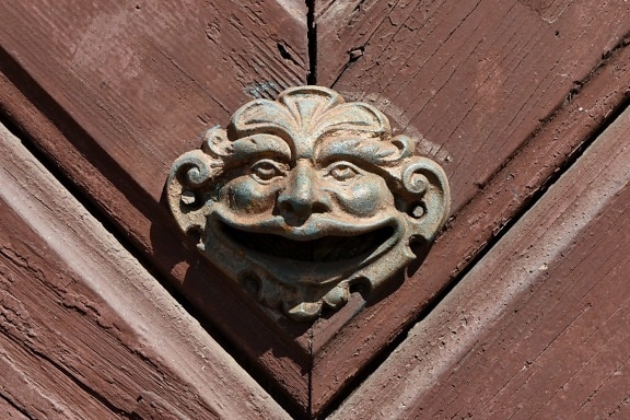 porte d’entrée, à la main, chêne, vieux, en bois, décoration, bois, architecture
