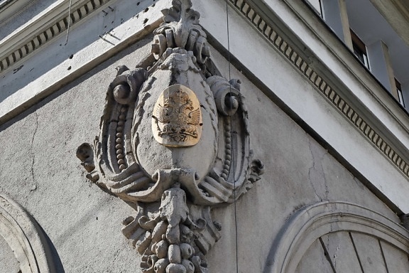 barokní, hlavního města, dekorace, fasáda, Srbsko, symbol, architektura, budova