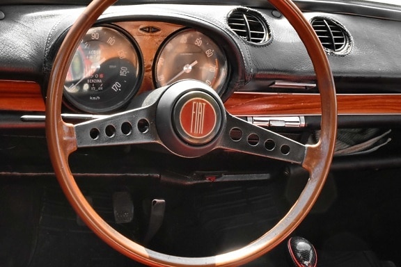 Fiat, gearshift, interior design, italian, nostalgia, control, speedometer, dashboard, car