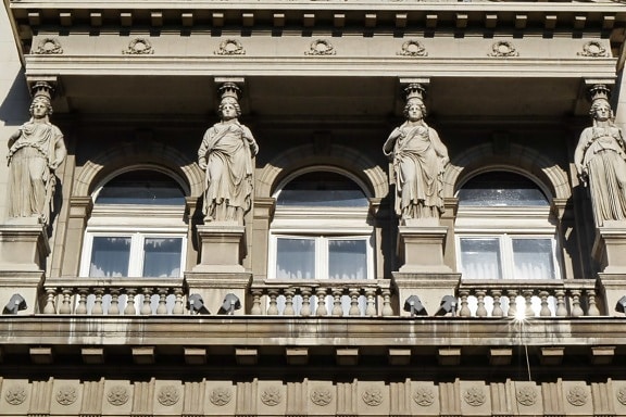 balkon, glavni grad, Europski, baština, skulptura, palača, zgrada, arhitektura