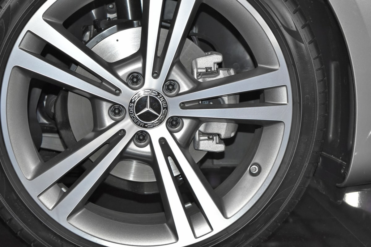 Mercedes Benz, sign, tire, wheel, car, vehicle, machine, rim, chrome, automotive