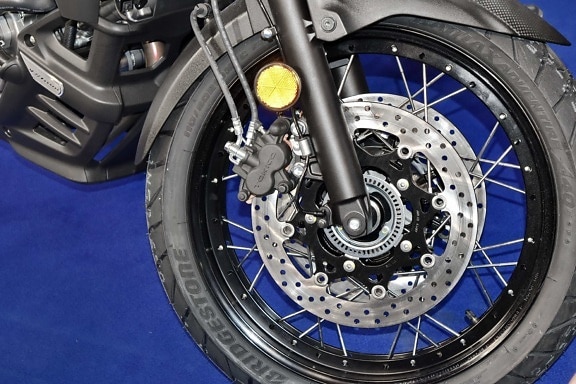motorcycle, tire, wheel, brake, vehicle, chrome, technology, machine