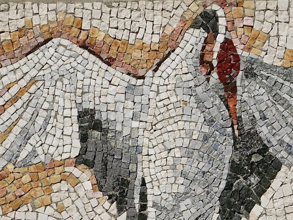 art, bird, decoration, texture, mosaic, pattern, wall, old