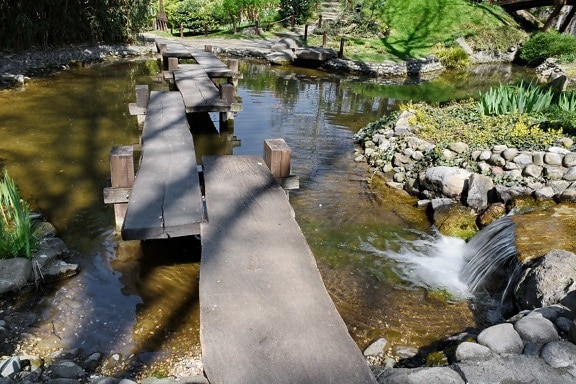 Botanische, Brücke, Garten, Japan, Wasser, Strom, Fluss, Natur