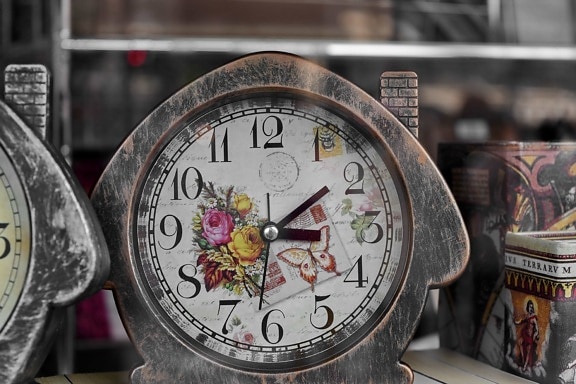 vecchio stile, orologio, ora, numero, vecchio, oggetto d'antiquariato, minuto, precisione