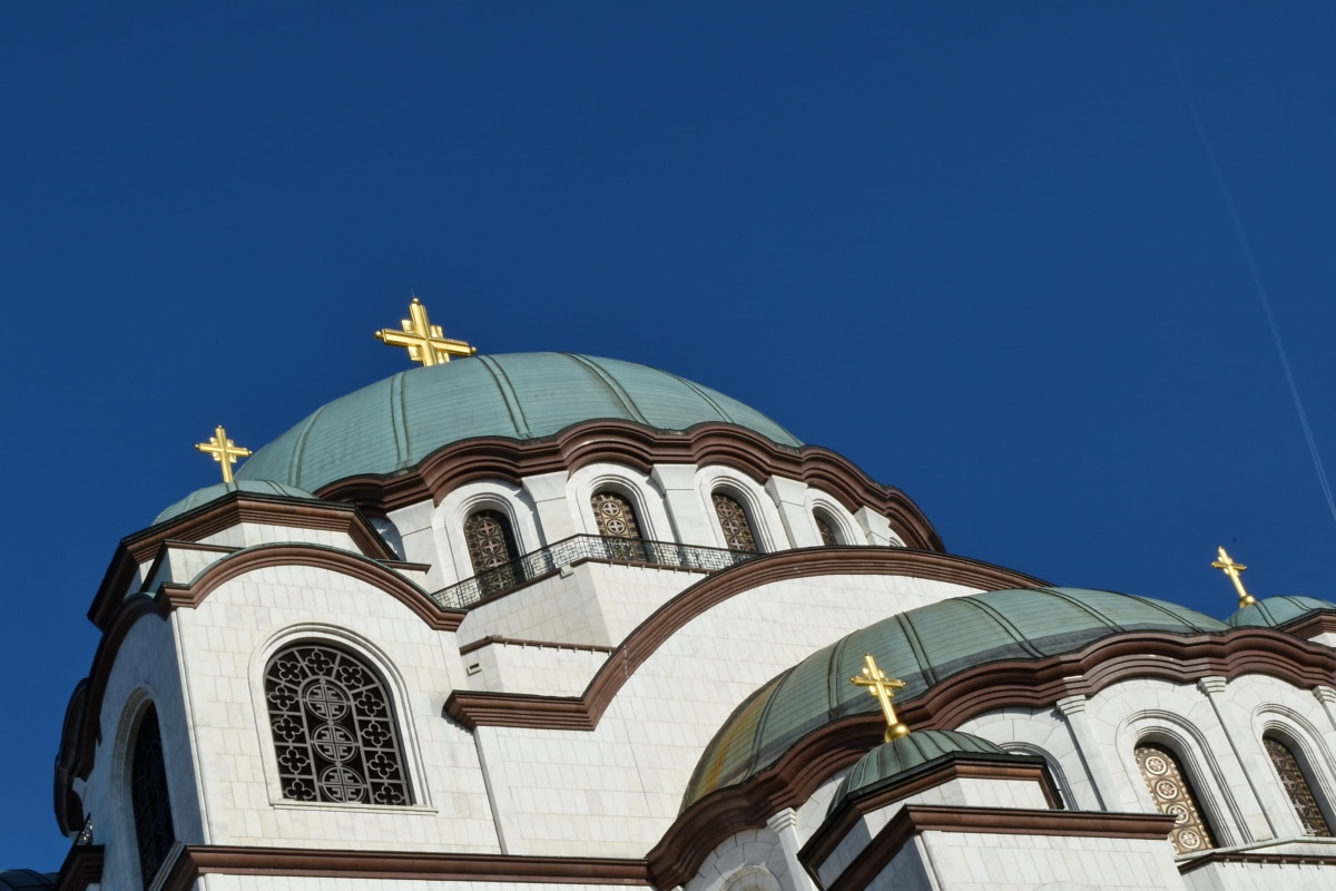 Srbsko, kostel, náboženství, kopule, střecha, budova, architektura, staré