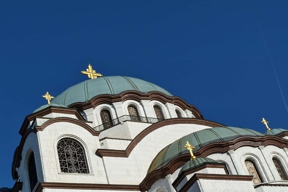 Сърбия, църква, религия, купол, покрив, сграда, архитектура, стар