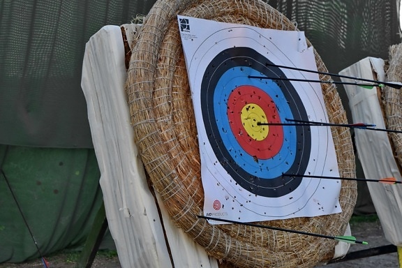 archery, arrow, center, circle, practice, sport, target, old