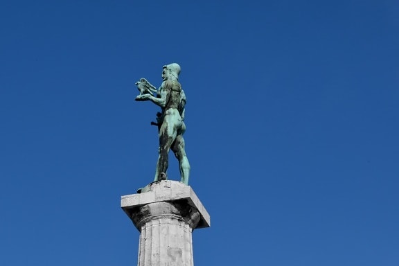 bronze, capitale, Serbie, architecture, monument, statue de, sculpture, structure