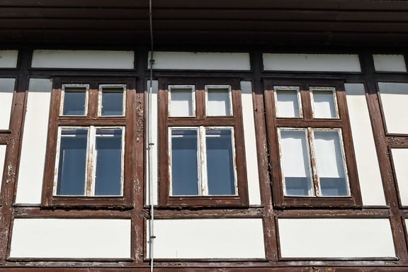 fenêtre, Création de, architecture, maison, Accueil, bois, mur, vieux