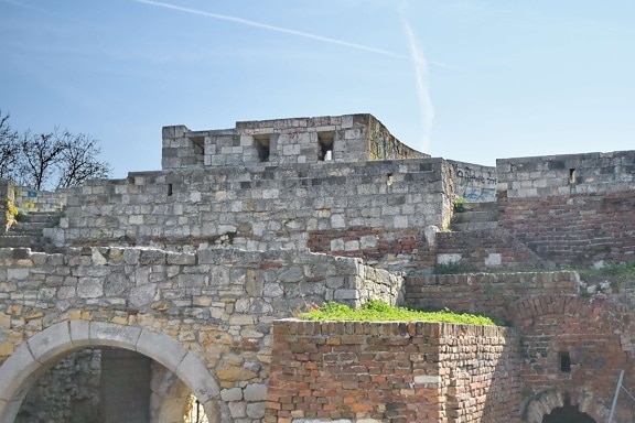 城堡, 古代, 体系结构, 城墙, 堡垒, 石头, 墙上, 老