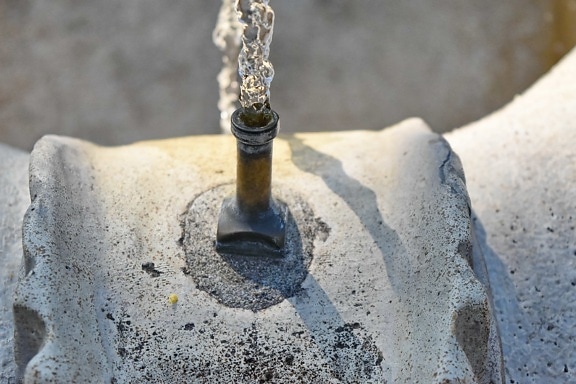 faucet, fountain, pipe, water, stone, nature, old, upclose
