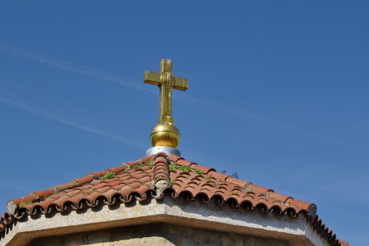 kríž, zlato, kláštor, strecha, budova, náboženstvo, dome, Architektúra