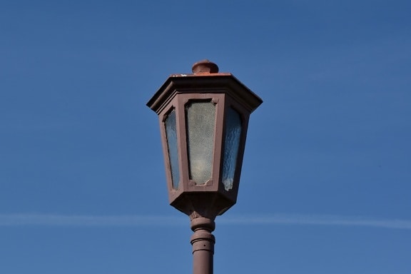 modrá obloha, litina, světlo, lampa, architektura, venku, Lucerna, ulice