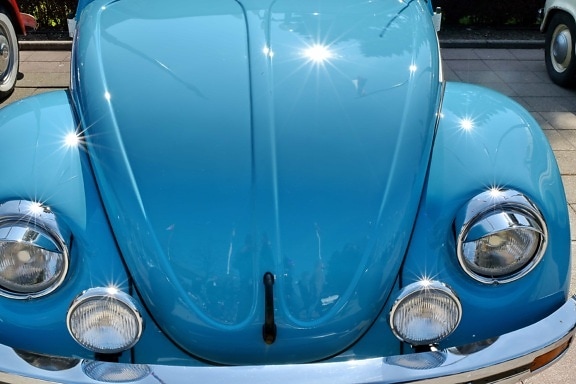 Volkswagen beetle, car, vehicle, chrome, drive, design, headlight, style, luxury