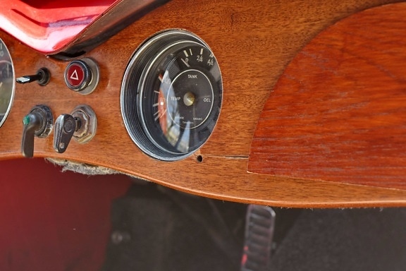painel de controle, de madeira, carro, painel de controle, veículo, instrumento, madeira, velho