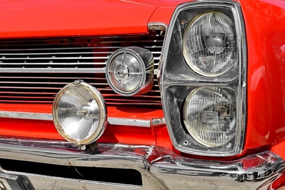 headlight, vehicle, classic, car, drive, front, bumper, automotive
