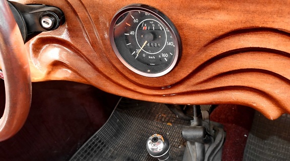 nostalgia, speedometer, steering wheel, wooden, vehicle, car, retro, old