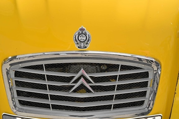 automobile, famous, yellowish, grille, car, vehicle, classic, chrome