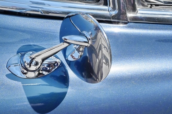blue, chromatin, mirror, reflection, shining, transportation, car, automobile