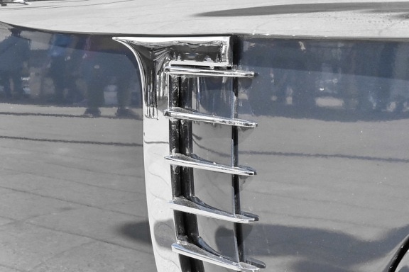 chrome, detail, reflection, vehicle, car, outdoors, architecture, winter