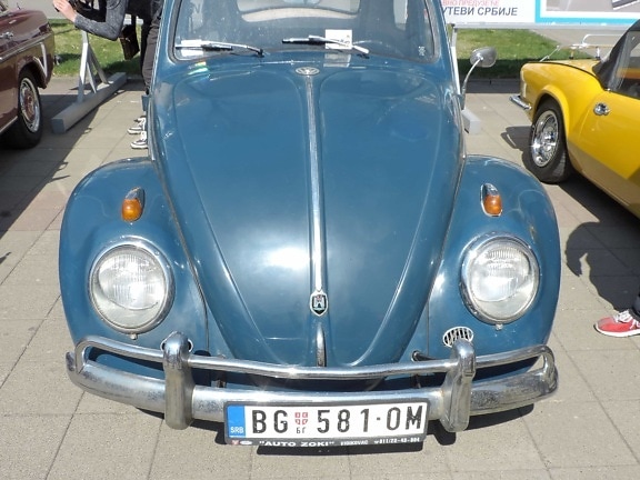 Volkswagen beetle, automobile, automotive, bumper, car, chrome, classic, convertible, exhibition