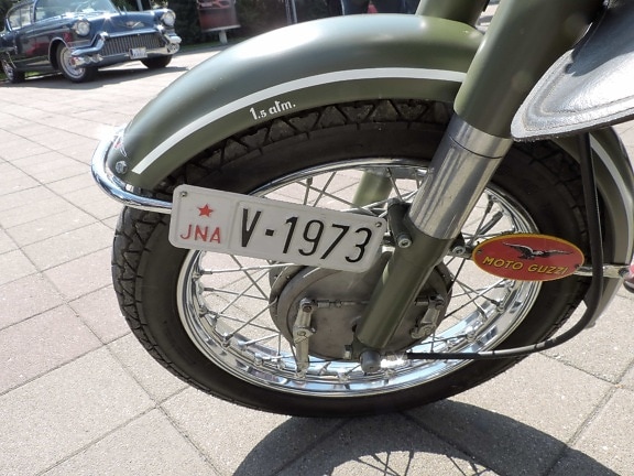 military, registration plates, motorbike, motorcycle, parking lot, tire, vintage, nostalgia
