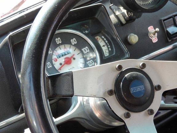 Fiat 500, Italy, nostalgia, steering wheel, drive, speedometer, dashboard, vehicle, car