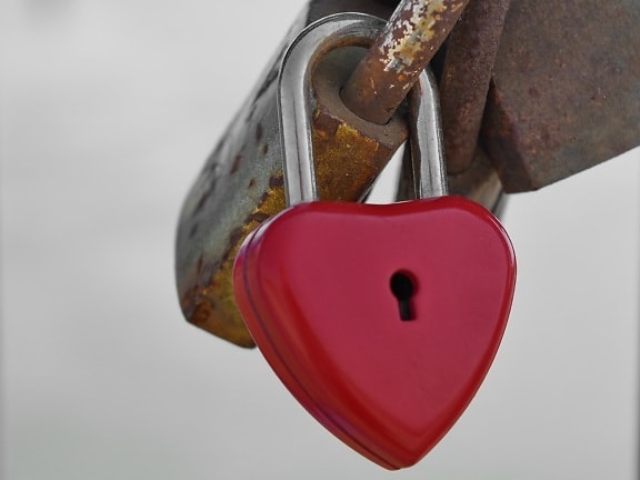 szív, kulcslyuk, szerelem, lakat, piros, romantika, romantikus, szimbólum