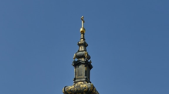 barokní, kostelní věž, kříž, dekorace, ornament, náboženství, minaret, architektura