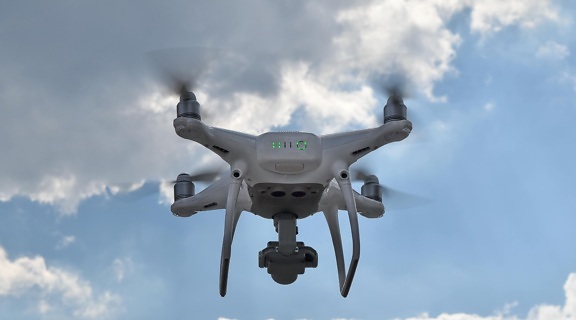 dron, ηλεκτρονικά είδη, μοντέρνο, τεχνολογία, πτήση, που φέρουν, σε εξωτερικούς χώρους, αέρα