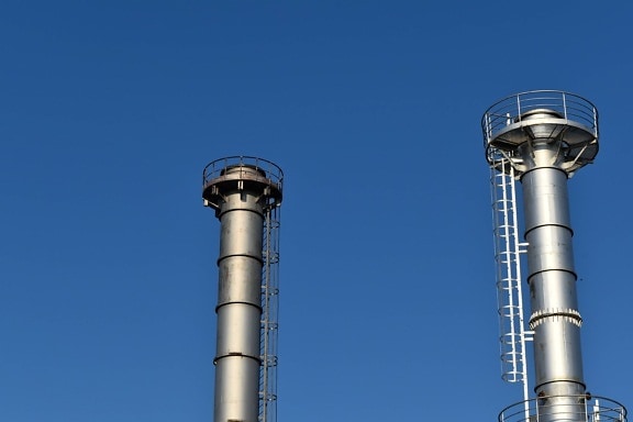 factory, refinery, tower, chimney, industry, pipe, steel, technology