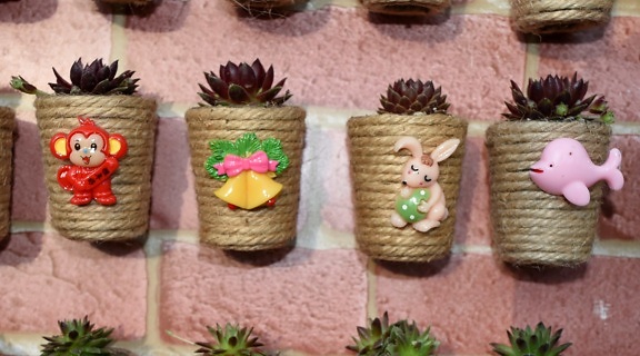 décoration, pot de fleurs, miniature, Minimalisme, conteneur, en bois, nature, traditionnel