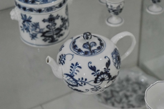 古代, 陶瓷, 茶壶, 饮料, 瓷, 杯, 餐具, 陶器