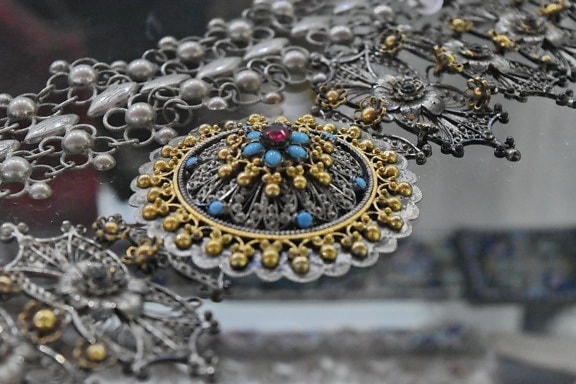halskjede, smykker, dekorasjon, perler, luksus, dyrebare, skinner, nærbilde