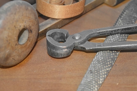 carpenteria, strumento mano, strumento, metallo, in acciaio, legno, vecchio, settore