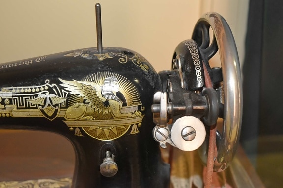 device, mechanism, sewing machine, antique, old, wheel, vehicle, vintage