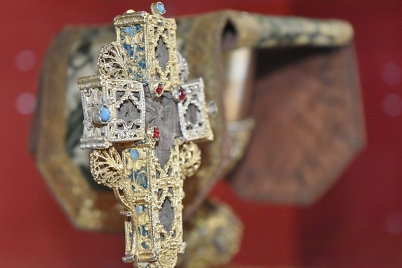 Croix, diamant, Or, bijoux, décoration, religion, art, antique
