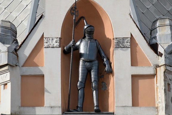 architectural style, facade, knight, medieval, armor, architecture, building, house, city, urban