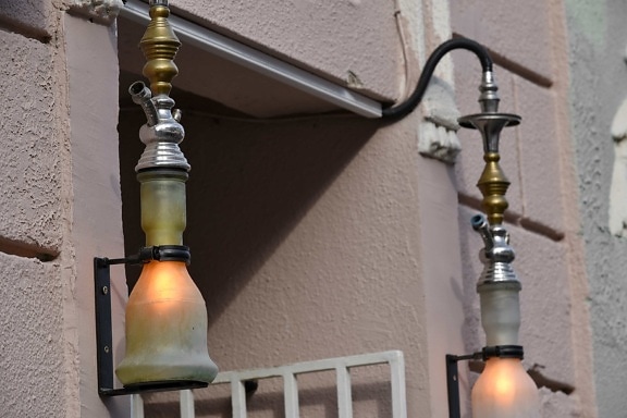 brass, decoration, illumination, oriental, shade, lamp, architecture, old, lantern, building