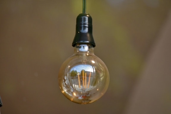 glass, light bulb, lamp, bulb, blur, light, reflection, still life, indoors, illuminated
