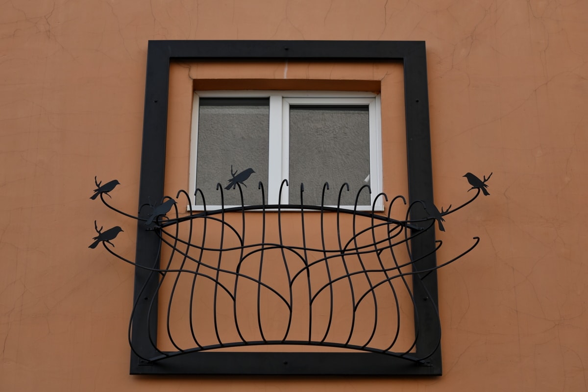 ghisa, decorazione, recinzione, balcone, Casa, finestra, legno, famiglia, vintage, parete