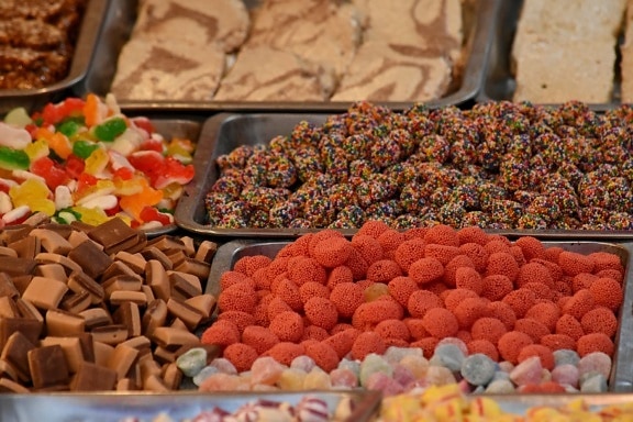 Bazar, bonbons, alimentaire, fruits, à pied, délicieux, sucre, chocolat, nutrition, Sweet