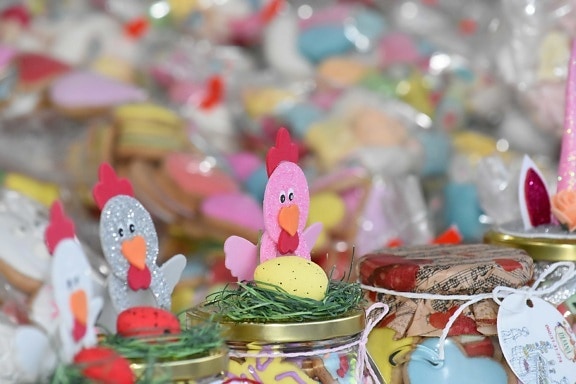 Paskalya, el yapımı, kavanoz, oyuncaklar, kutlama, Dekorasyon, geleneksel, parti, şeker, Renk